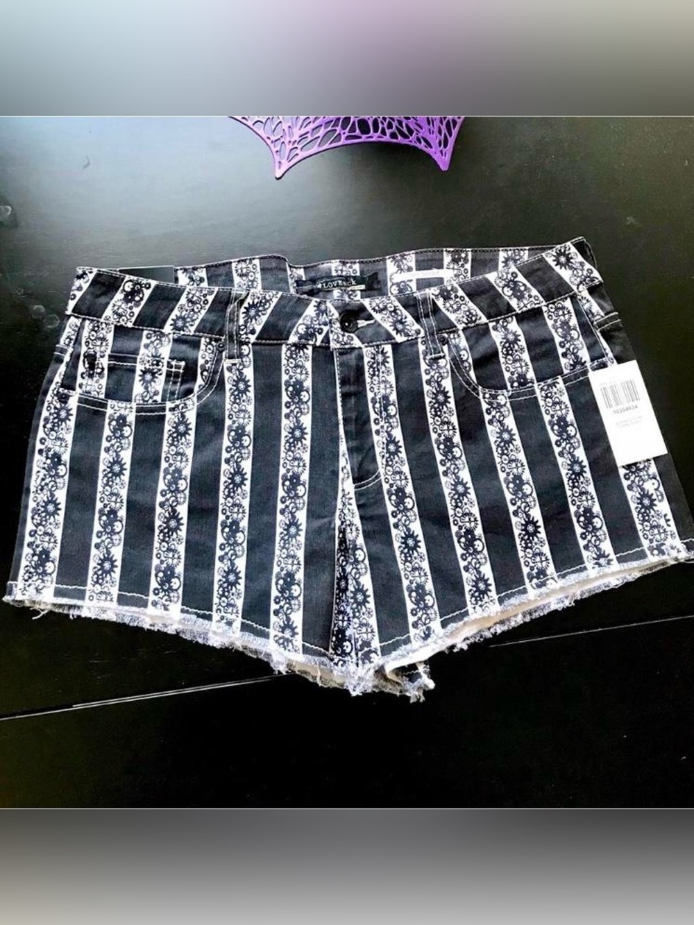 Blk/Wht Striped Gear Shorts